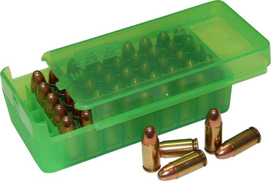 Misc. Accessories MTM Case Gard Ready Series MTM PISTOL SIDE SLIDE 50RD CLR-GREEN 45ACP • Model: Ready Series